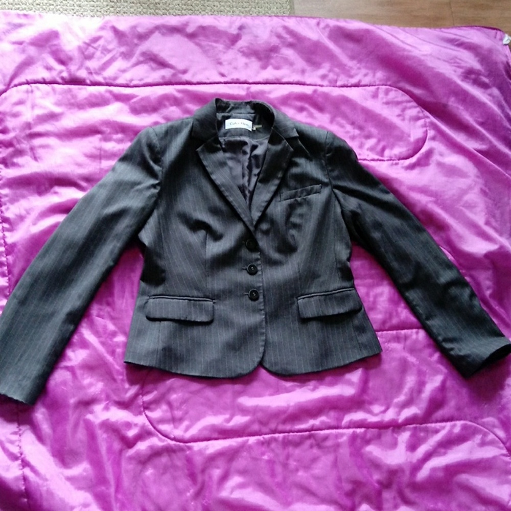 Calvin Klein Gray Blazers Size 12 - Picture 8 of 8